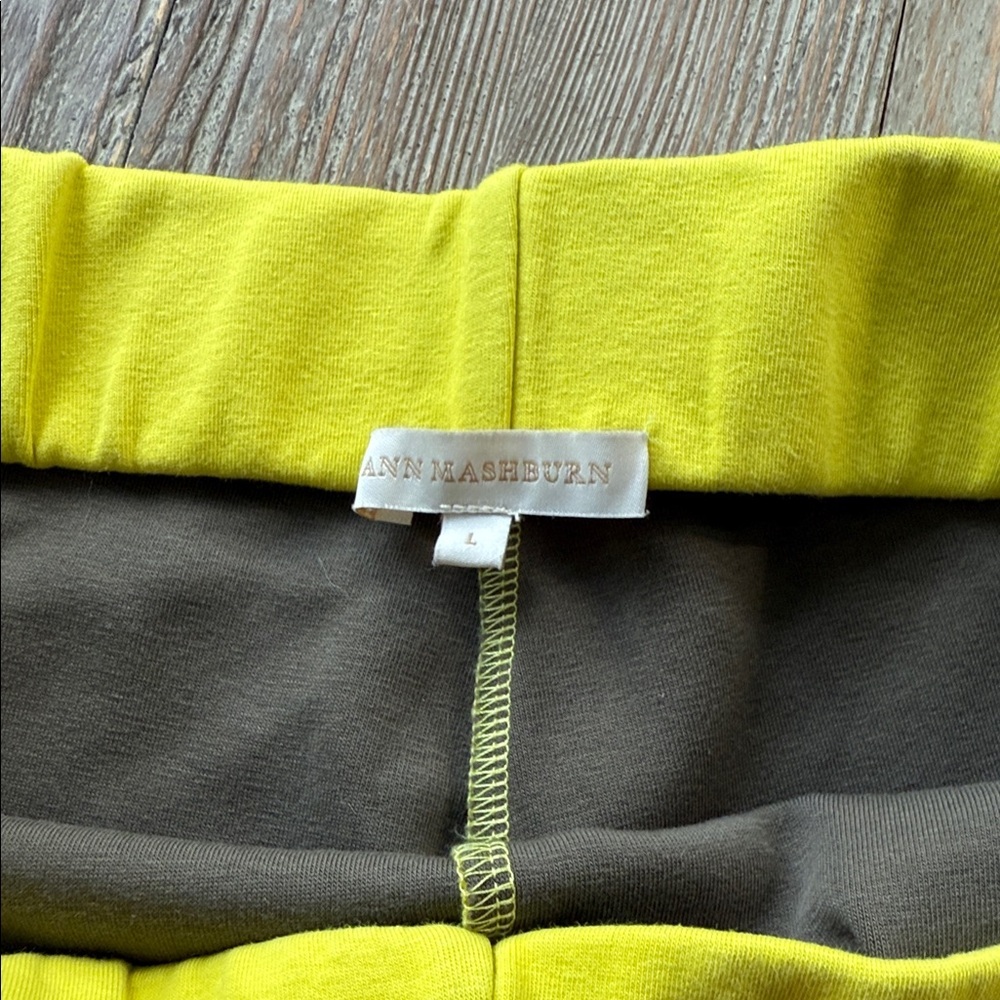 Ann Mashburn YELLOW Faye Crop Flares Bright  Yellow Pants Large - Picture 6 of 8